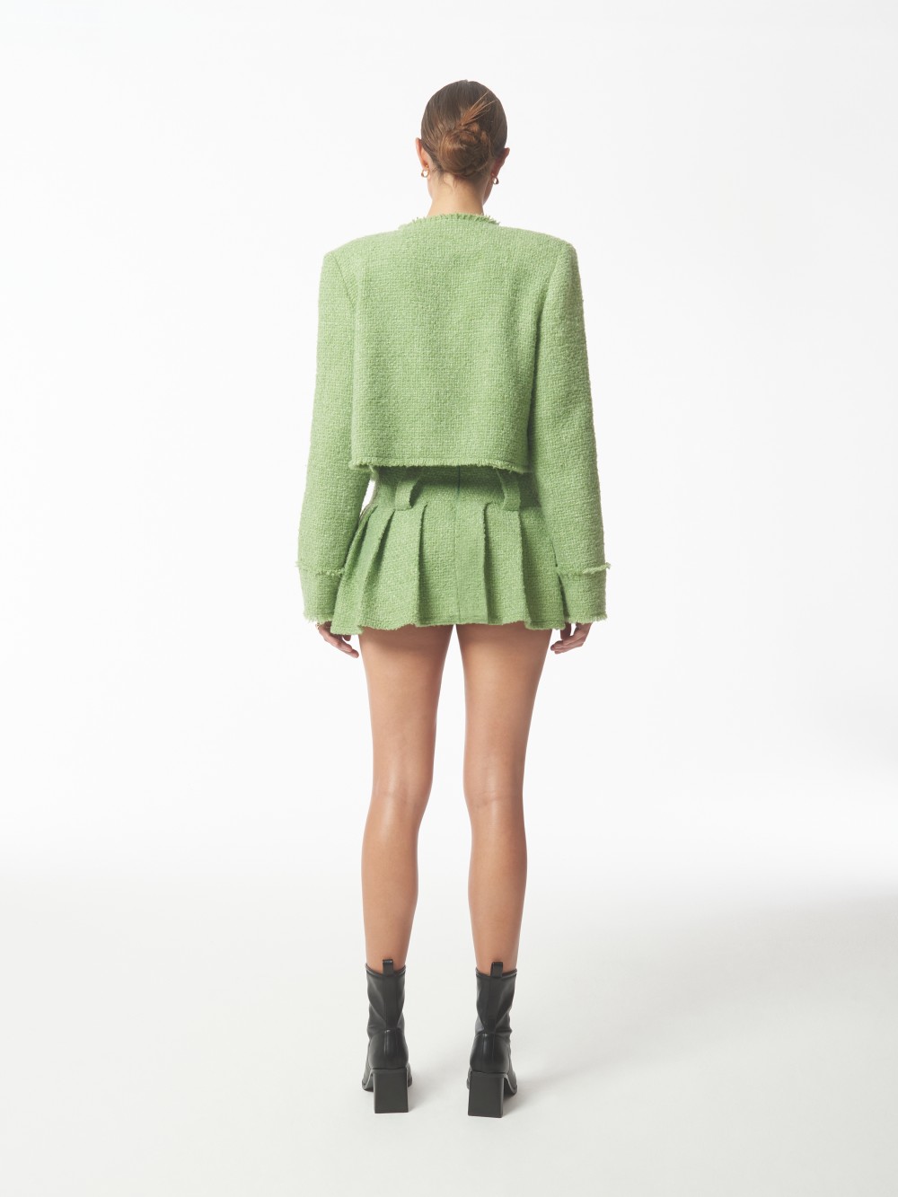 Chic Crop and Skirt Tweed Sets (3)
