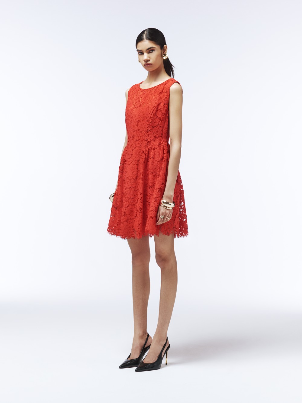 Elegant Red Lace Mini Dress (1)