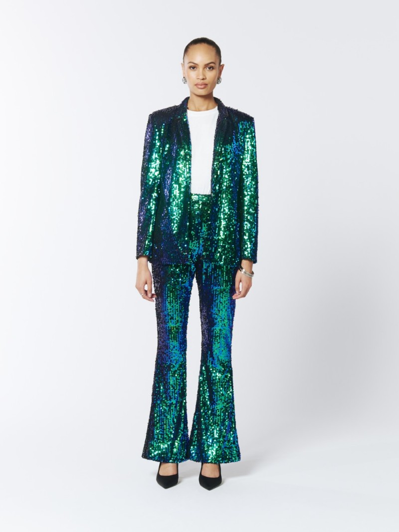 Green Sequin Blazer and Pants Sets (1)