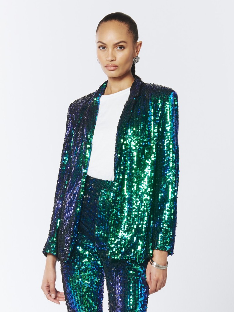 Green Sequin Blazer and Pants Sets (2)