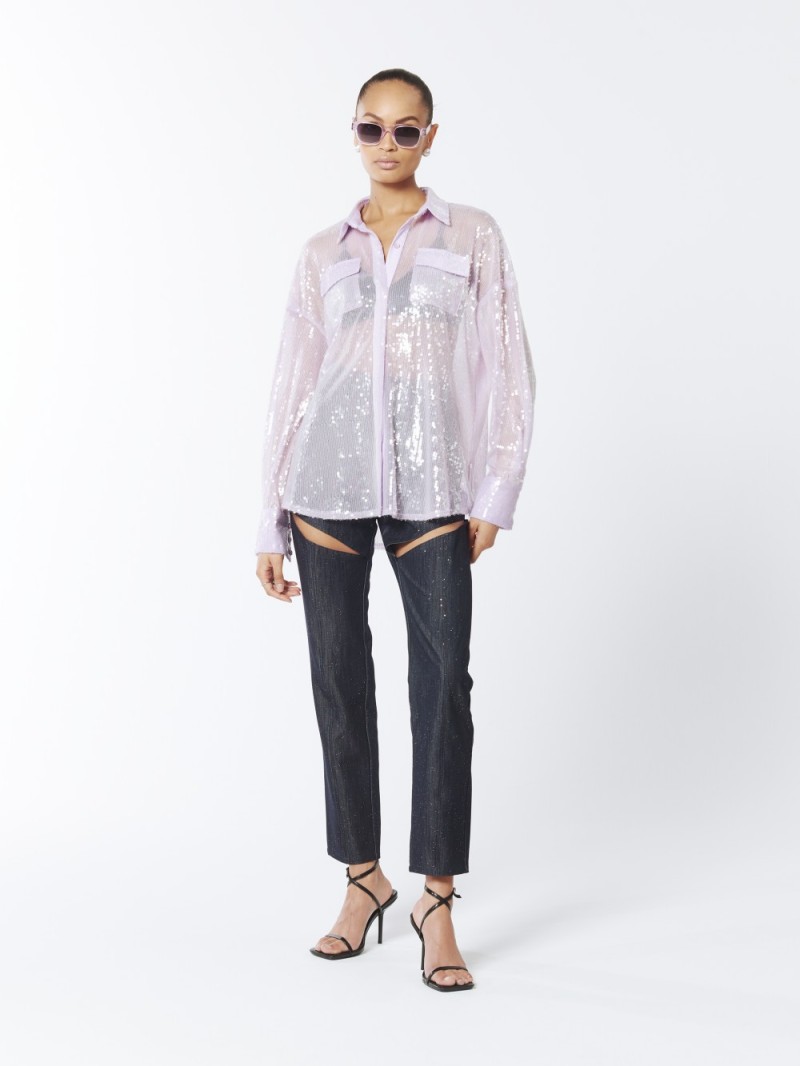 Lilac Sequined Sheer Shirt (2)