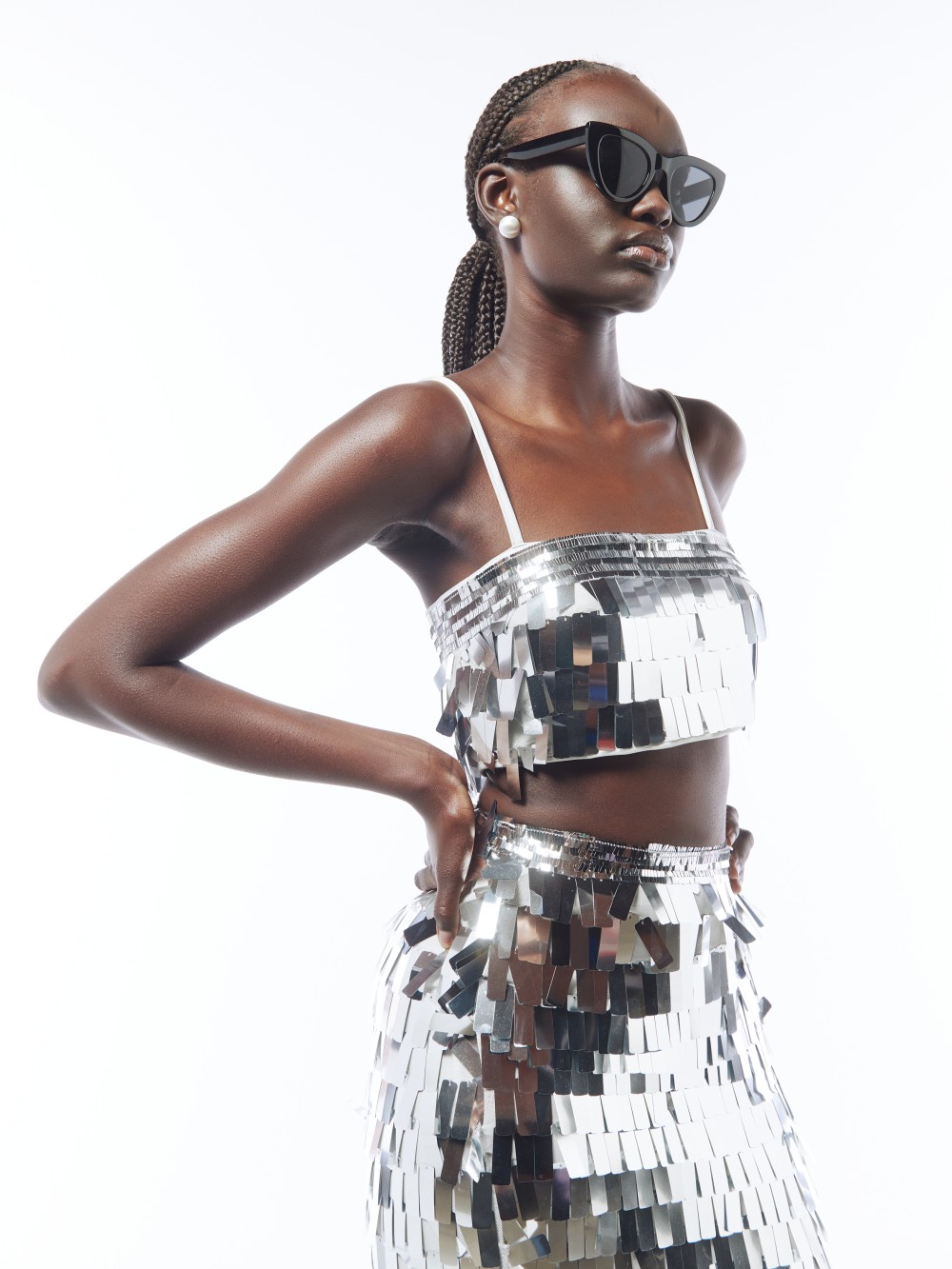 Metallic Paillette Fringe two piece Sets (4)