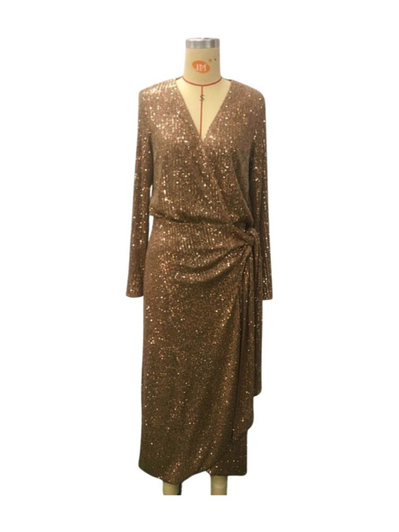 long sleeves sequins dress (1)